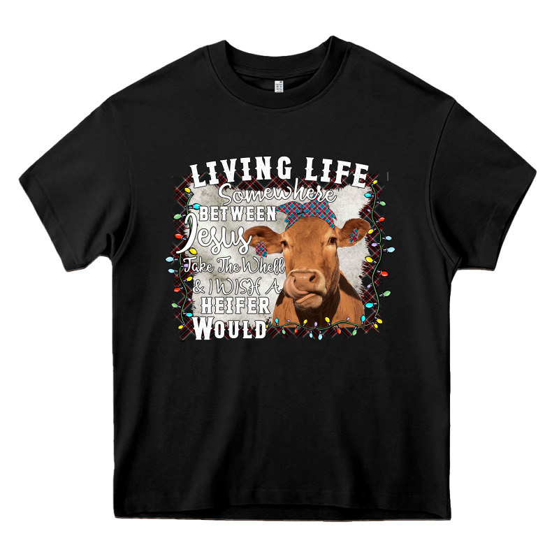Between Jesus Take The Wheel I Wish A Heifer Would Heavy Core Tee by Bettercallsaul | Teevron