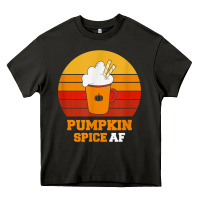Pumpkin Spice Af Retro Vintage Background Happy Halloween Heavy Core Tee | Teevron
