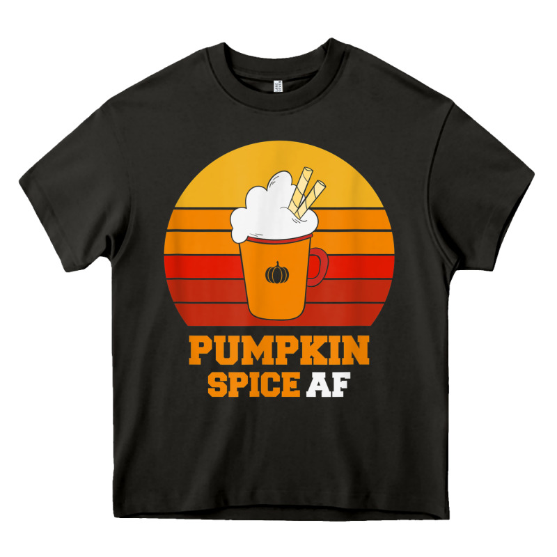 Pumpkin Spice Af Retro Vintage Background Happy Halloween Heavy Core Tee by longCreatives | Teevron