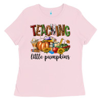 Bubblegum Pink Teaching Little Pumpkins Ladies Tee - texasbilliewilder