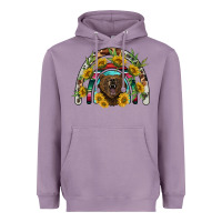 Lavender bear rainbow Heavyweight Hoodie - BarkalooDesign