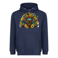 Navy bear rainbow Heavyweight Hoodie - BarkalooDesign