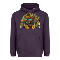 Plum bear rainbow Heavyweight Hoodie - BarkalooDesign