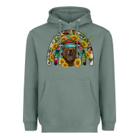 Sage bear rainbow Heavyweight Hoodie - BarkalooDesign