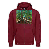 Burgundy brachiosaurus Zipper Hoodie - Artiststas