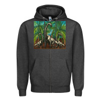 Charcoal Heather brachiosaurus Zipper Hoodie - Artiststas