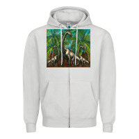 Dove Grey brachiosaurus Zipper Hoodie - Artiststas