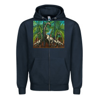 Navy brachiosaurus Zipper Hoodie - Artiststas