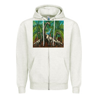 Oatmeal Heather brachiosaurus Zipper Hoodie - Artiststas