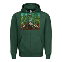 Sports Green brachiosaurus Zipper Hoodie - Artiststas