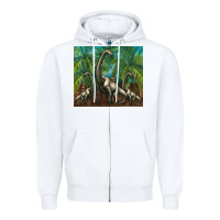 White brachiosaurus Zipper Hoodie - Artiststas