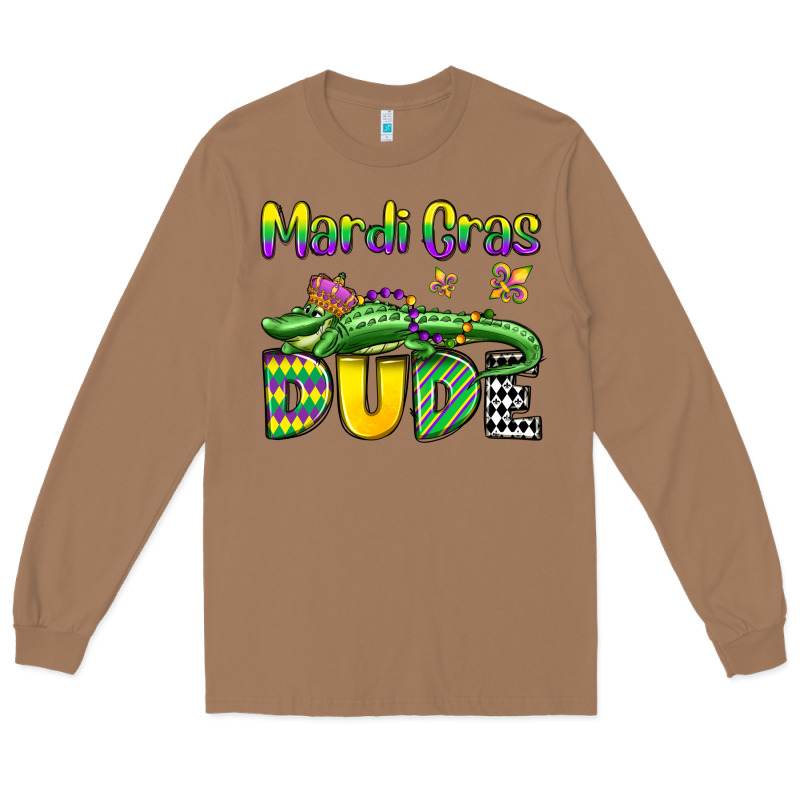 Mardi Gras Dude Alligator Olivia Long Sleeve Tee by OliviaCreatesArt | Teevron