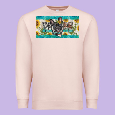 French Bulldog Mom License Plate Template Premium Sweatshirt Designed By Barkaloodesign