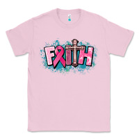Bubblegum Pink Cancer Faith Cross Classic Tee - HowdyJamesFarm