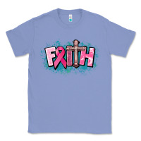Colony Blue Cancer Faith Cross Classic Tee - HowdyJamesFarm