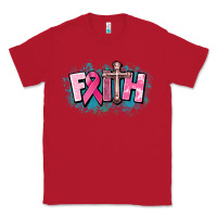 Red Cancer Faith Cross Classic Tee - HowdyJamesFarm
