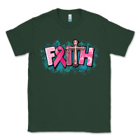Sports Green Cancer Faith Cross Classic Tee - HowdyJamesFarm