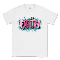 White Cancer Faith Cross Classic Tee - HowdyJamesFarm