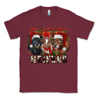 Burgundy Merry Christmas Heifers Classic Tee - RanaPortraitStore