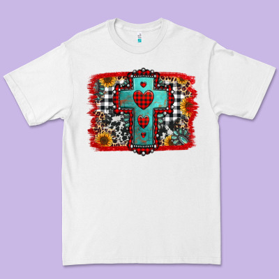 Christmas Cross With Background Premium Tee Designed By Jasminsmagicworld