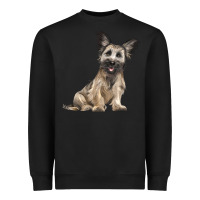 Black Skye Terrier Dog Illustrations Heavyweight Sweatshirt - LillyAllenDesigns