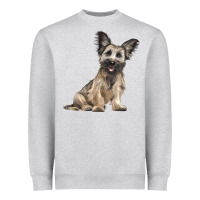 Heather Grey Skye Terrier Dog Illustrations Heavyweight Sweatshirt - LillyAllenDesigns