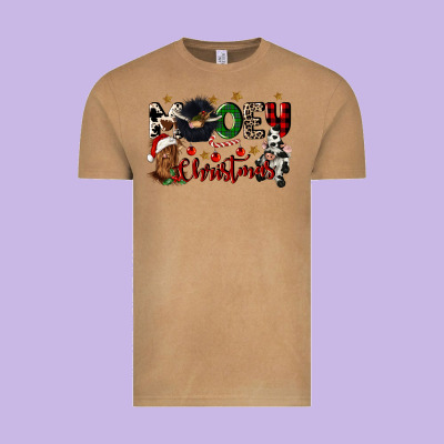 Mooey Christmas Vintage Tee Designed By Cowgirlartshop