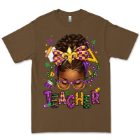 Cacao mardi gras teacher afro messy bun Premium Tee - texasbilliewilder