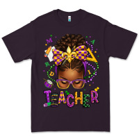 Plum mardi gras teacher afro messy bun Premium Tee - texasbilliewilder