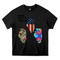 Black Im in a Fishing State of Mind Illinois Heavy Core Tee - Bettercallsaul