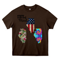 Chocolate Brown Im in a Fishing State of Mind Illinois Heavy Core Tee - Bettercallsaul