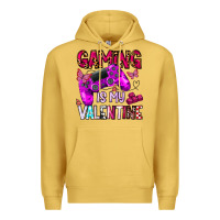 Antique Gold gaming is my valentine Premium Hoodie - CowhideDigitalArt