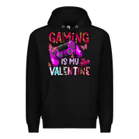 Black gaming is my valentine Premium Hoodie - CowhideDigitalArt