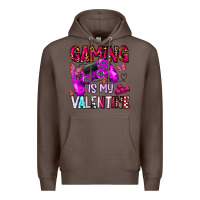 Coffee gaming is my valentine Premium Hoodie - CowhideDigitalArt