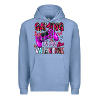 Colony Blue gaming is my valentine Premium Hoodie - CowhideDigitalArt