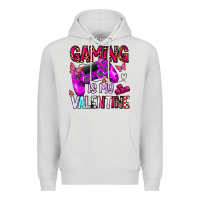 Dove Grey gaming is my valentine Premium Hoodie - CowhideDigitalArt