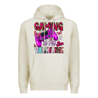 Oatmeal Heather gaming is my valentine Premium Hoodie - CowhideDigitalArt