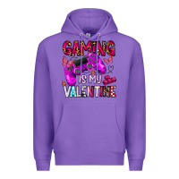 Purple gaming is my valentine Premium Hoodie - CowhideDigitalArt
