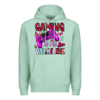 Seafoam gaming is my valentine Premium Hoodie - CowhideDigitalArt