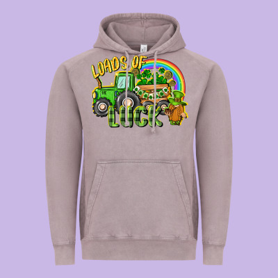 Loads Of Luck Tractor Vintage Hoodie Designed By Cowgirlartshop
