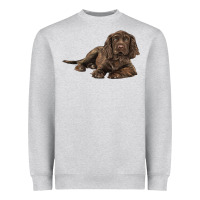 Heather Grey Sussex Spaniels llustrations Heavyweight Sweatshirt - LillyAllenDesigns