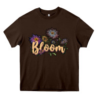 Chocolate Brown bloom Heavy Core Tee - JahusDesignShop