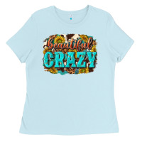 Baby Blue Western Beautiful Crazy Ladies Tee - texasbilliewilder