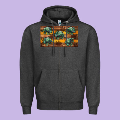 Dinosaur Triceratops Sippy Cup Zipper Hoodie Designed By Artiststas