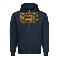 Navy dinosaur triceratops sippy cup Zipper Hoodie - Artiststas