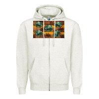 Oatmeal Heather dinosaur triceratops sippy cup Zipper Hoodie - Artiststas