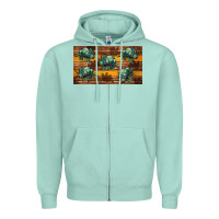 Seafoam dinosaur triceratops sippy cup Zipper Hoodie - Artiststas