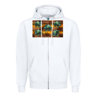 White dinosaur triceratops sippy cup Zipper Hoodie - Artiststas