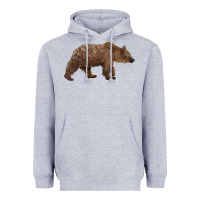 Heather Grey bear Heavyweight Hoodie - BarkalooDesign