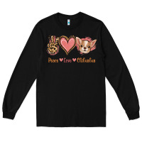 Black Peace Love Chihuahua Long Sleeve Tee - Jasminsmagicworld